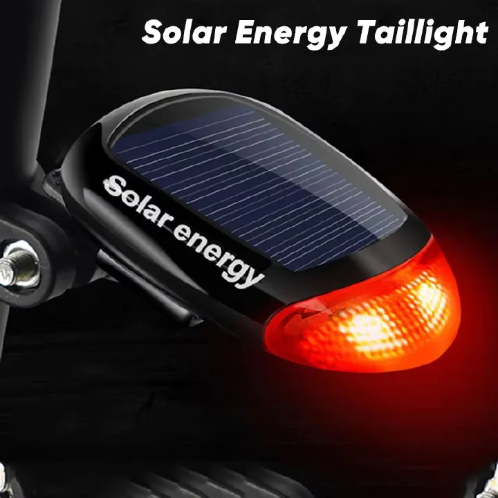 Bicycle Solar Energy Cycling Rear Light 2 LED Taillight  Road Mountain Bike Solar Energy Tail Light Night Cycling Safety Red Lamp