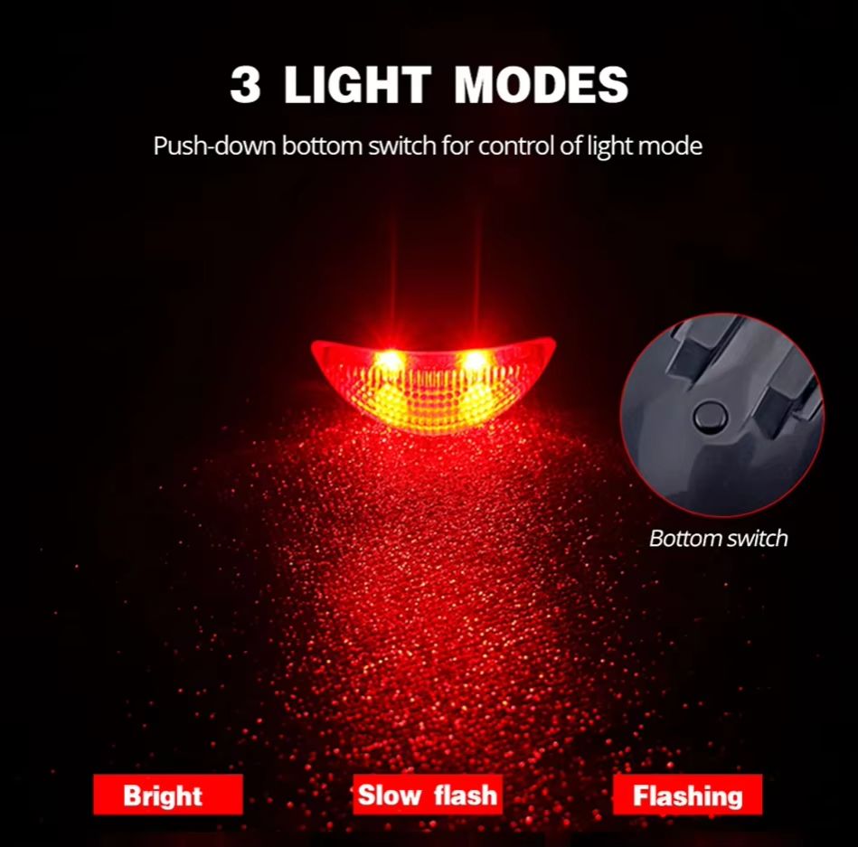 Bicycle Solar Energy Cycling Rear Light 2 LED Taillight  Road Mountain Bike Solar Energy Tail Light Night Cycling Safety Red Lamp
