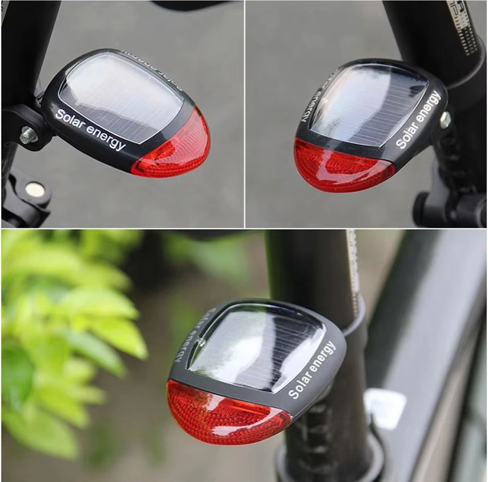 Bicycle Solar Energy Cycling Rear Light 2 LED Taillight  Road Mountain Bike Solar Energy Tail Light Night Cycling Safety Red Lamp