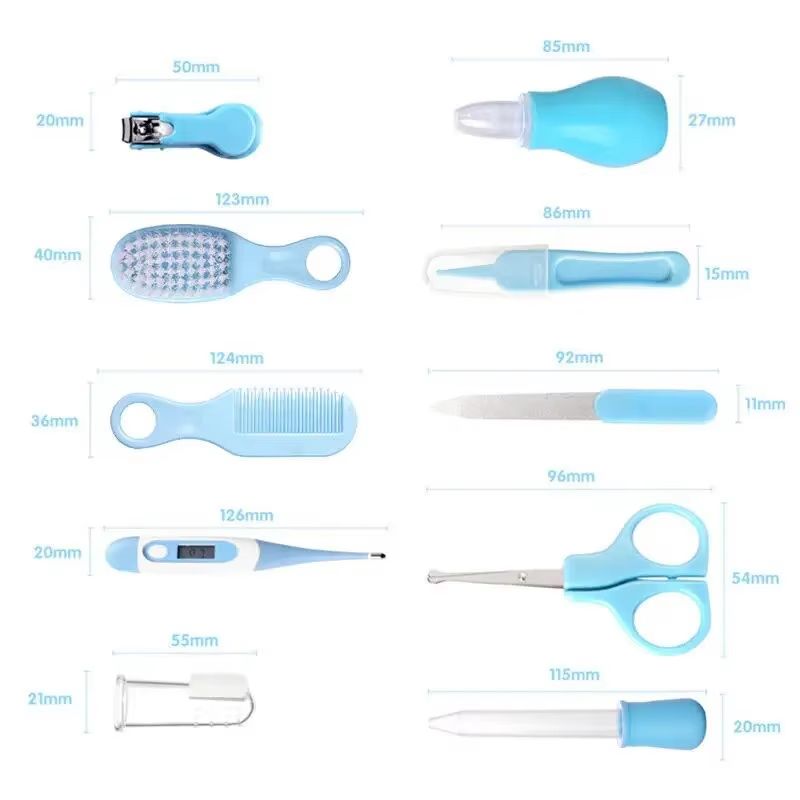 Newborn Baby Nail Hair Daily Care Kit Infant Kids Grooming Brush Comb Safe Nail Clippers Set For Baby Gift