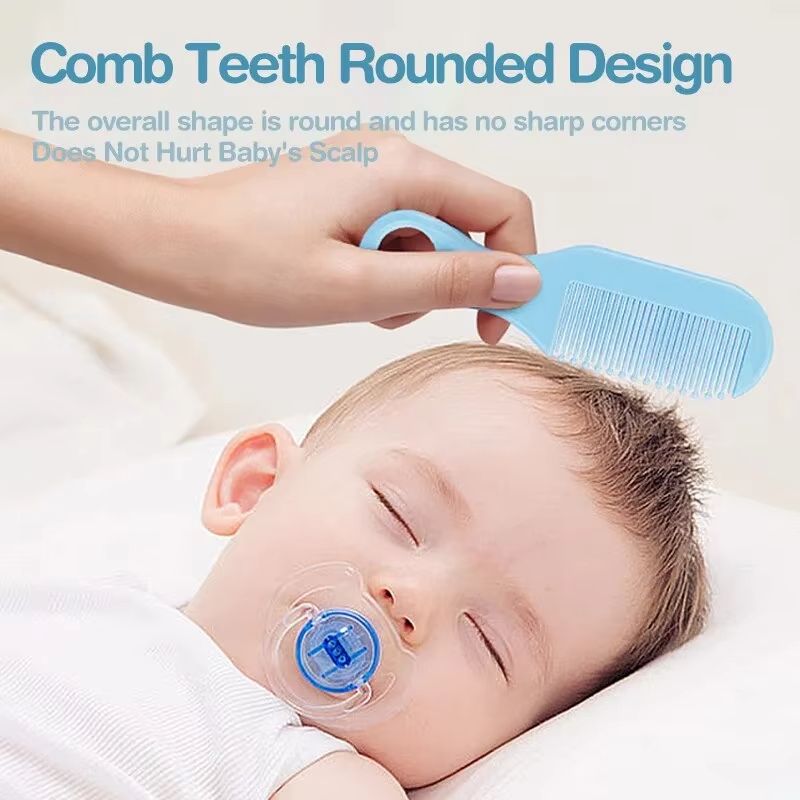 Newborn Baby Nail Hair Daily Care Kit Infant Kids Grooming Brush Comb Safe Nail Clippers Set For Baby Gift