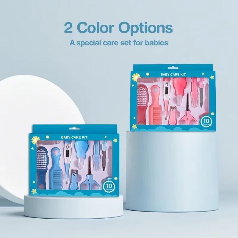 Newborn Baby Nail Hair Daily Care Kit Infant Kids Grooming Brush Comb Safe Nail Clippers Set For Baby Gift