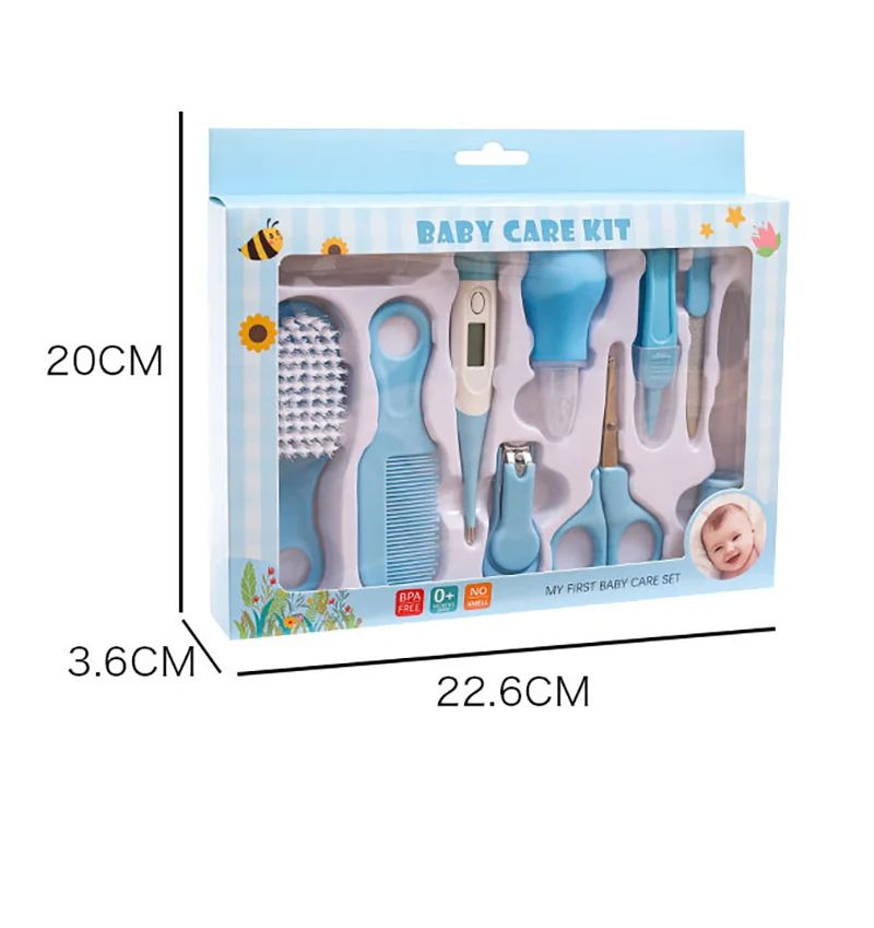 Newborn Baby Nail Hair Daily Care Kit Infant Kids Grooming Brush Comb Safe Nail Clippers Set For Baby Gift