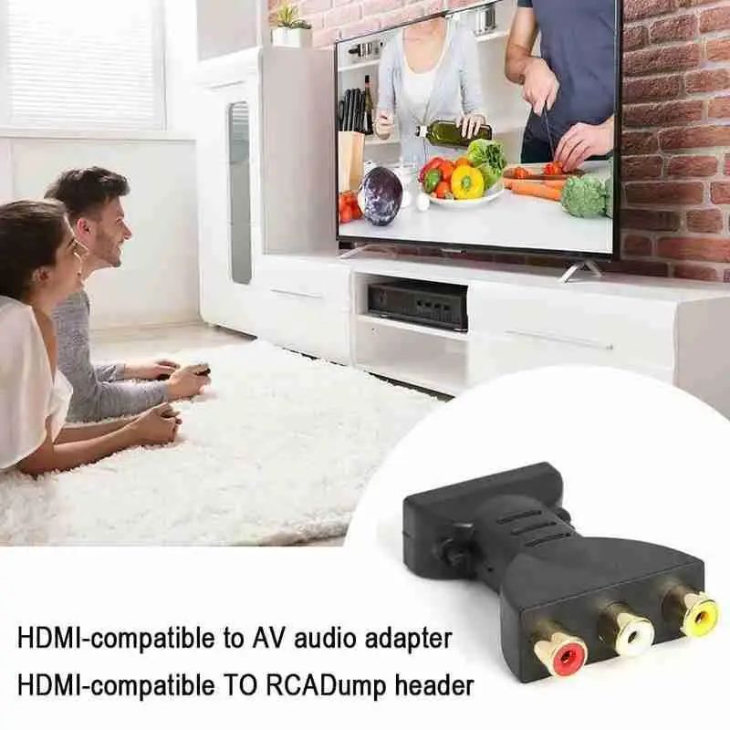 HDMI To AV Wire Connector AV Digital Signal HDMI To 3 RCA Audio Adapter Component Converter Video For PC Projector Tablet Computers Arcade