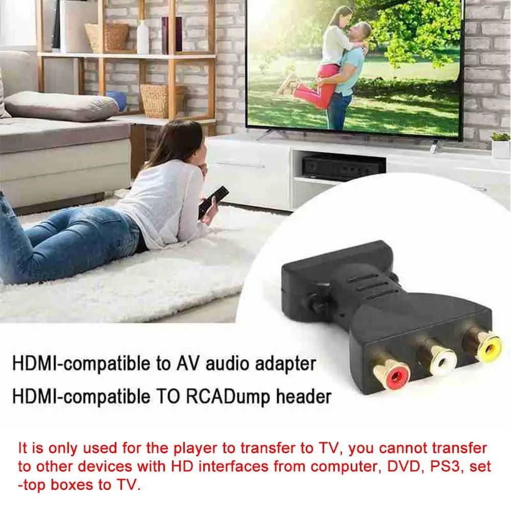 HDMI To AV Wire Connector AV Digital Signal HDMI To 3 RCA Audio Adapter Component Converter Video For PC Projector Tablet Computers Arcade