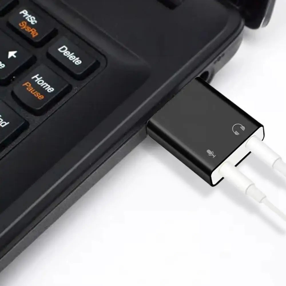 7.1 Ch Microphone Sound Adapter External USB Audio Sound Card USB To Jack 3.5mm Converter Headphone Adapter
