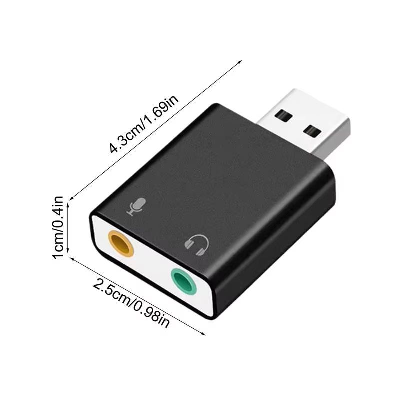 7.1 Ch Microphone Sound Adapter External USB Audio Sound Card USB To Jack 3.5mm Converter Headphone Adapter