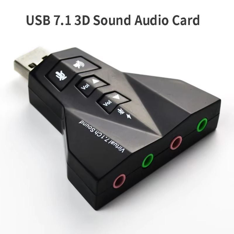 7.1 Ch Microphone Sound Adapter External USB Audio Sound Card USB To Jack 3.5mm Converter Headphone Adapter