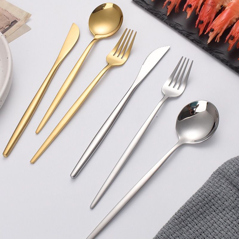 4Pcs Golden Cutlery Set Stainless Steel Knife Fork Spoon Tableware Flatware Set Festival Kitchen Dinnerware Gift