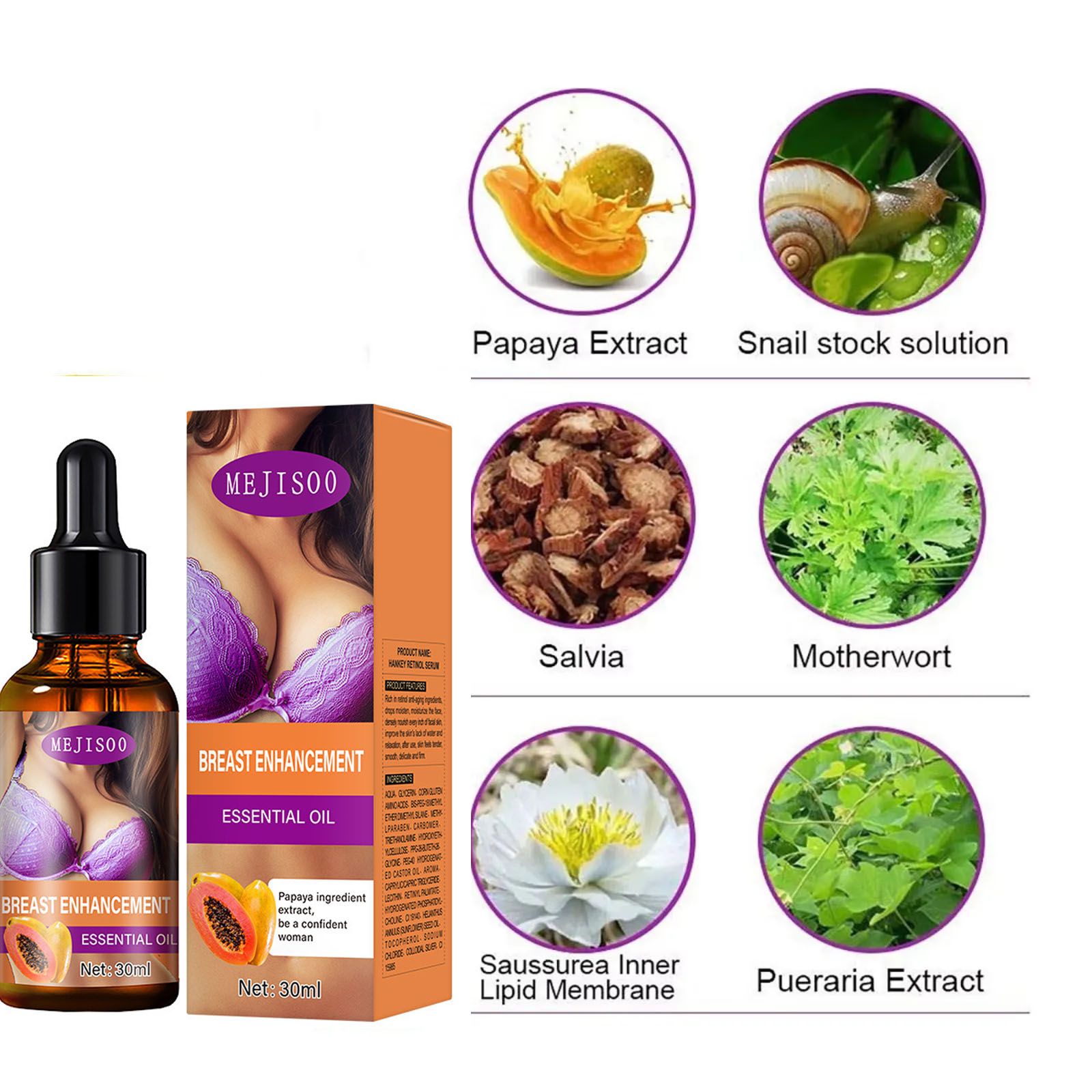 Papaya Breast Enlargement Essential Oil Farming Enhancement Breast Enlarge Big Bust Enlarging Bigger Lift Chest Massage Care Oil