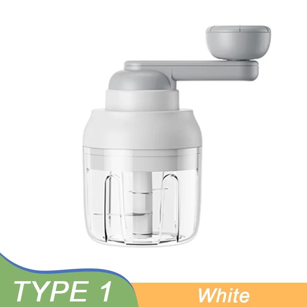 250ML Manual Food Processor Mini Cordless Vegetable Chopper with Handle Multifunctional Garlic Pounder Hand Crank Garlic Masher