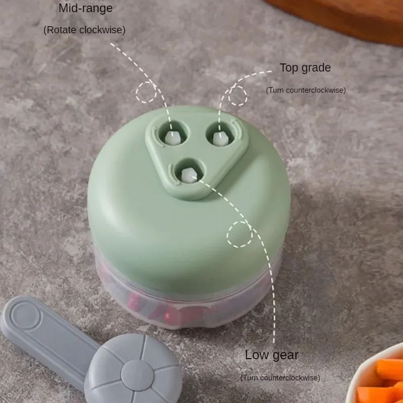250ML Manual Food Processor Mini Cordless Vegetable Chopper with Handle Multifunctional Garlic Pounder Hand Crank Garlic Masher