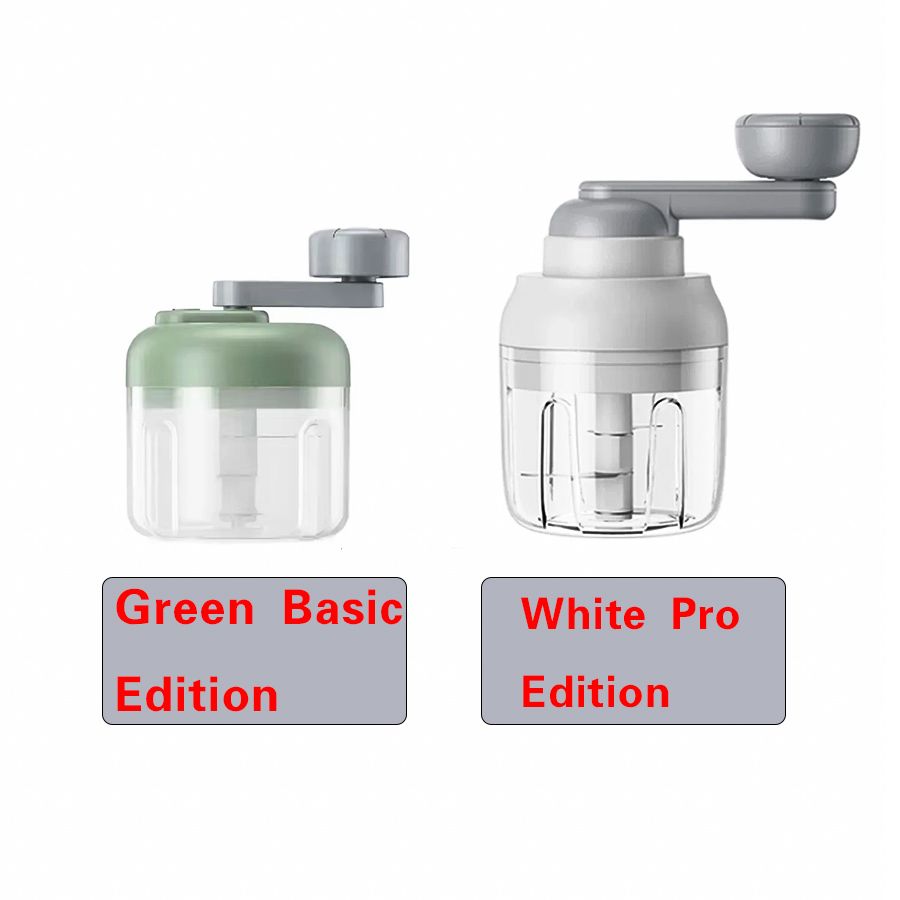 250ML Manual Food Processor Mini Cordless Vegetable Chopper with Handle Multifunctional Garlic Pounder Hand Crank Garlic Masher