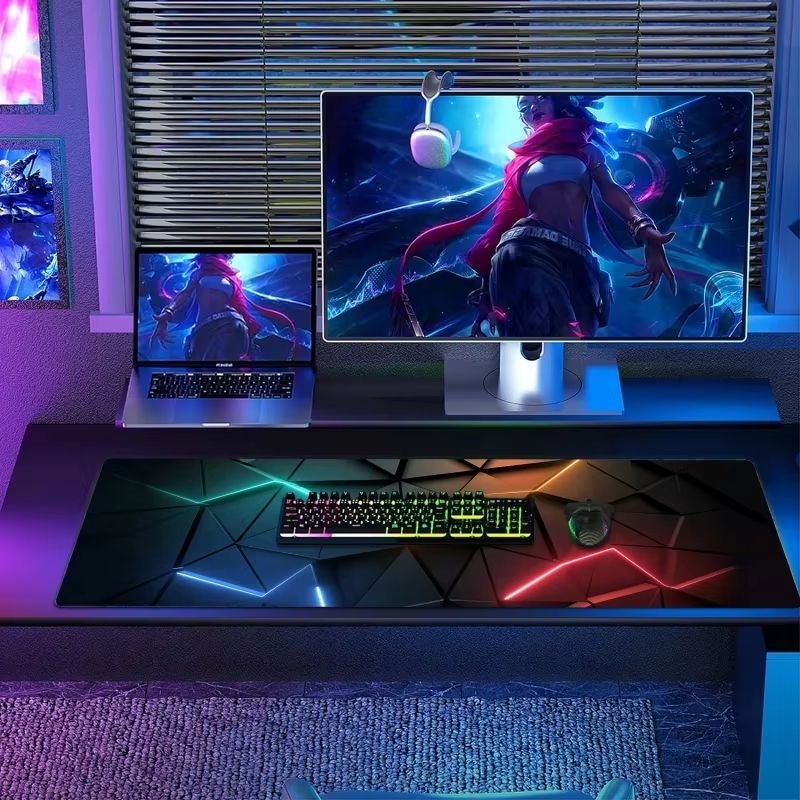 Mouse Pad Desk Pad Extended Mouse Mat 31.5x11.8in（800*300mm） Large Computer Keyboard Desk Mat Desk Pad with Non-Slip Base and Stitched Edge
