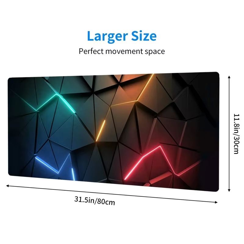 Mouse Pad Desk Pad Extended Mouse Mat 31.5x11.8in（800*300mm） Large Computer Keyboard Desk Mat Desk Pad with Non-Slip Base and Stitched Edge
