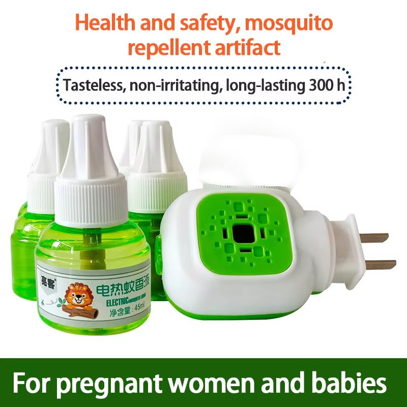 Electrical Liquid Mosquito Repellent Set - 120 Nights Protection with 2 Refills & Baby-Safe Heater, Smokeless Portable Design for Bedroom/Travel
