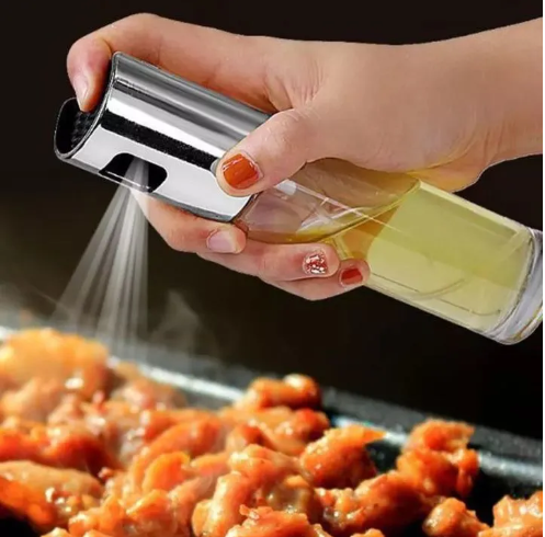 Oil dispenser bottle Glass oil spray bottle Auto-Flip & Oil Spray Multifunction Oil Jar Bottle 470ml Glass for Oil, Vinegar, etc.  Kitchen & Dining