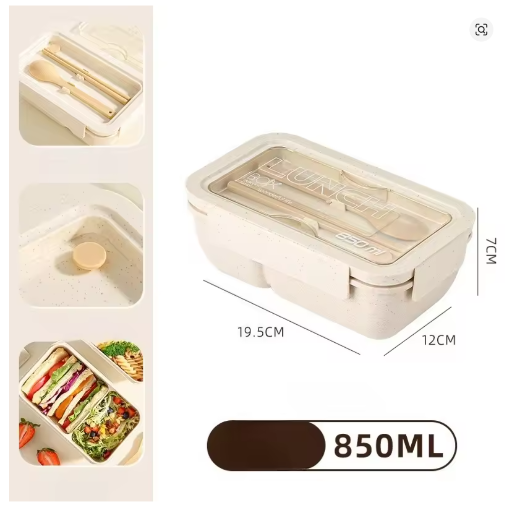 1Pc Microwave Lunch Box Eco-Friendly BPA Free Wheat Straw Portable Bento Box Kitchen Food Container Lunch Box Home Accessories