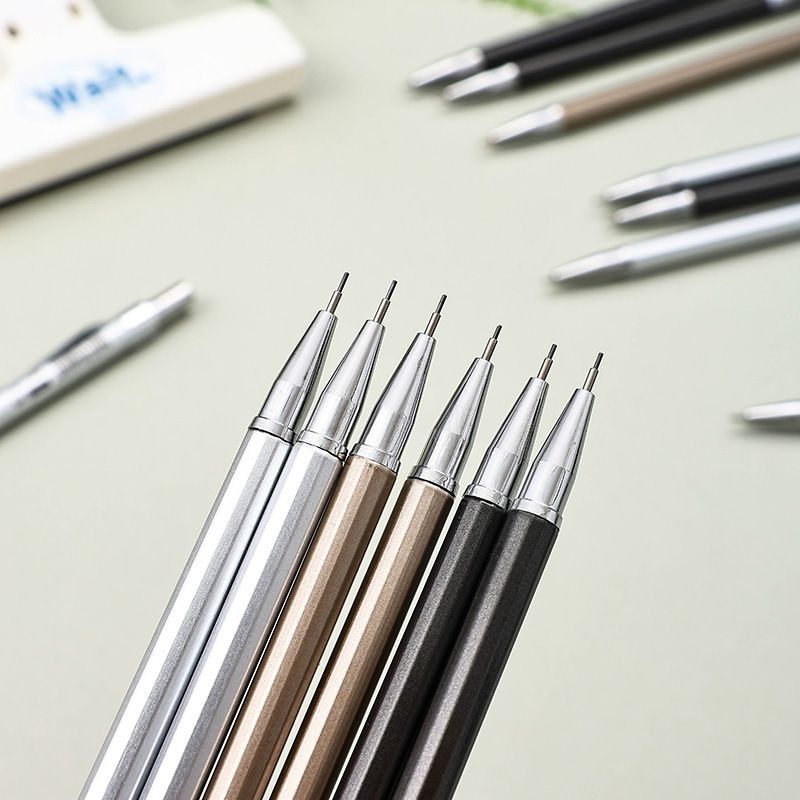 15Pcs/Pencil Set of 4 Mechanical Pencils, 6 Boxes of Lead Refills, 4 Erasers and 1 Pencil Case - Complete Drawing & Writing Kit for School Office