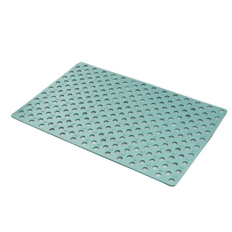 Square Bathroom Mat with Suction Cup Round Hole Design Non-slip Shower Anti-fall Home Shower Massage Fast Drainage Mat