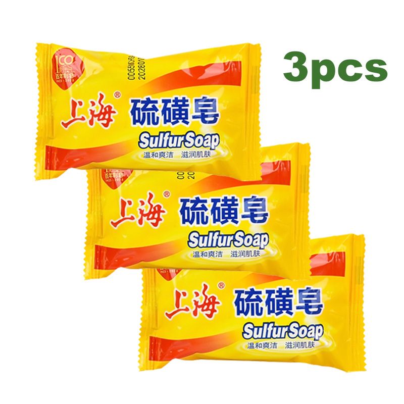 Shanghai Sulfur Soap Advanced Mite Removal Bath Whole Body Antibacterial and Mite Removal Soap | Face Soap | Back Acne Soap