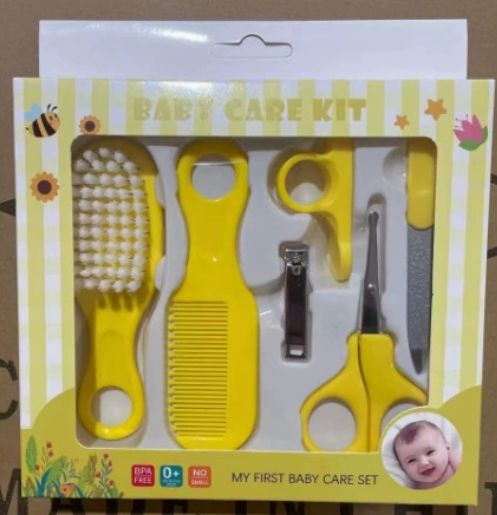Newborn Baby Nail Hair Daily Care Kit Infant Kids Grooming Brush Comb Safe Nail Clippers Set For Baby Gift