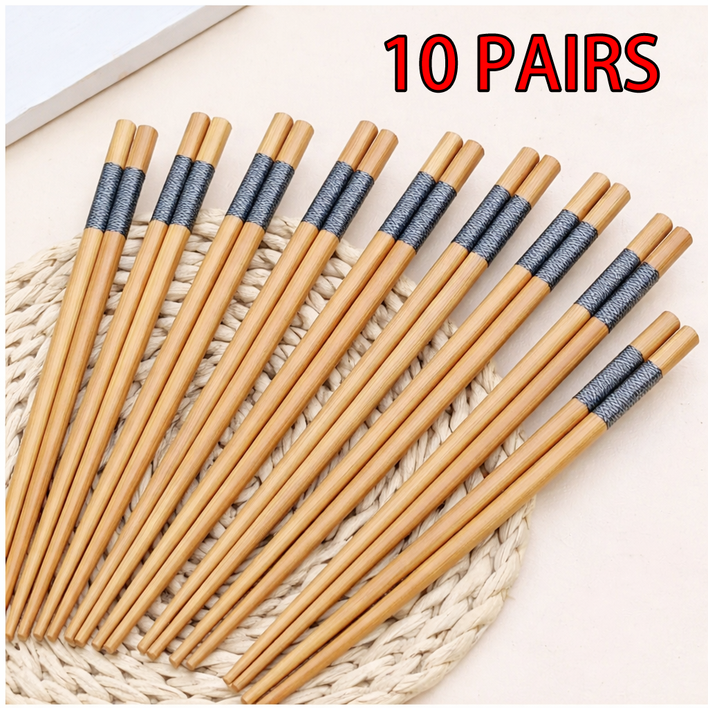 10 Pairs New Natural wood Chopsticks Reusable Healthy Chinese Wooden Chop Sticks Sushi Food Stick Tableware Kitchen Utensils