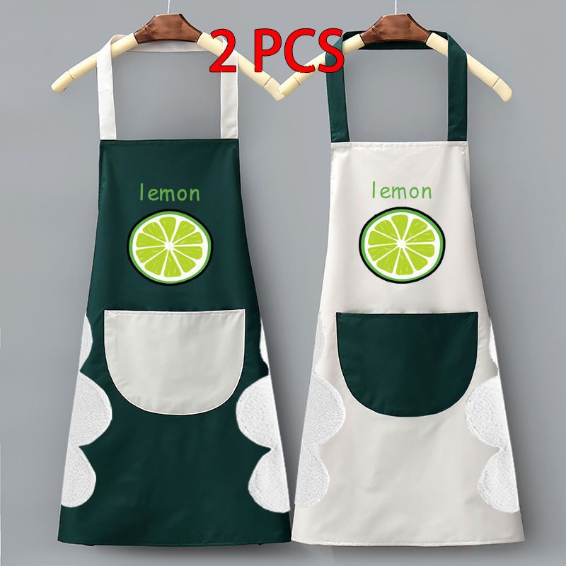 2 pcs Kitchen Apron with Pocket, Waterproof and Oil Proof for Cooking Baking, Chef's Favorite, Great for Men Women Adult