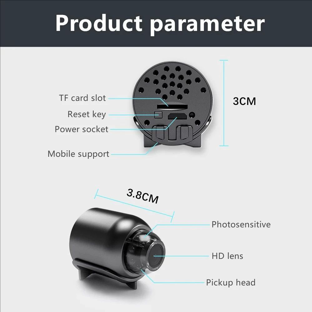 Mini  Camera WiFi 1080P HD, Wireless Hidden Security Camera with Remote Monitoring for Home Office Shop / Store Warehouse