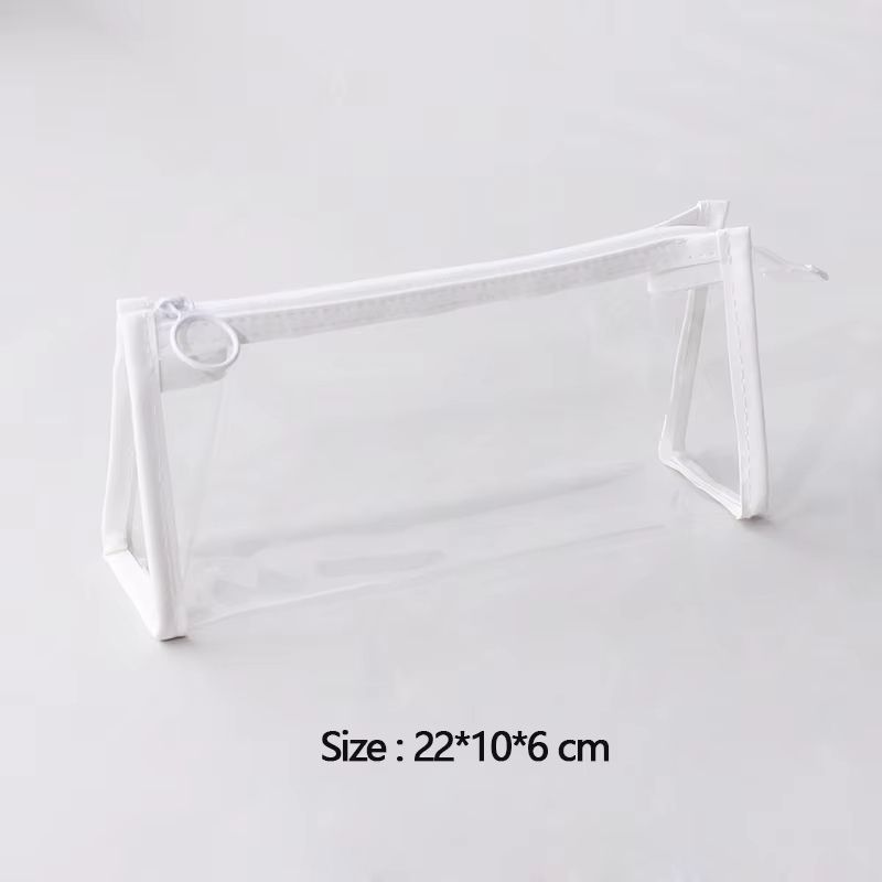 Transparent Pencil Case Large Capacity Simple Pen Bag Kawaii Cosmetic Bag School Study Stationery Office Supplies