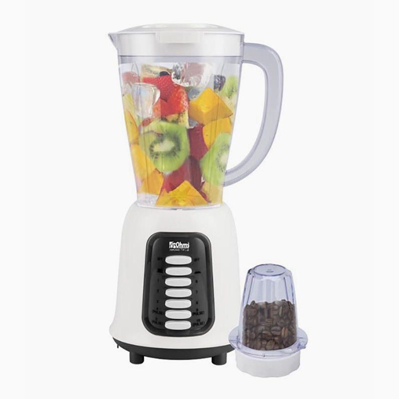 Ohms 1.5L Multifunctional 2 In 1 Blender OBP-K450G Powerful 3 Speed Motor Countertop Blender with Grinding Machine and Coffee Mill Fruit Juicer with  Cupjar and Super Sharp Stainless Steel Blades