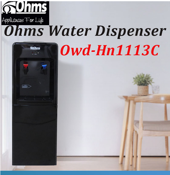 Ohms Water Dispenser  Hot and normal water for drinking,hot cofee,tea Owd-Hn1113C Black for keeping water fresh clean and ready fo drinking for both homes, offices and other institutional places.