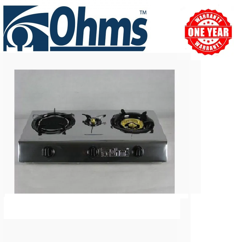 Ohms S/S Gas cooker 2 Burner+1 Infrared OGS-B3IS gas cooker