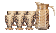 OFFER !!7Pcs Quality Water Set 6 Glasses With 1 Jug YZH34/L7HA wine glasses Luminarc water set water jug and Glasses available in gold