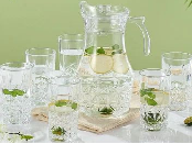 OFFER !!7Pcs Quality Water Set 6 Glasses With 1 Jug YZH41C/L7 wine glasses Luminarc water set water jug and Glasses