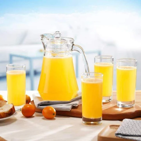 OFFER !!7Pcs Quality Water Set 6 Glasses With 1 Jug YZH41C/L7 wine glasses Luminarc water set water jug and Glasses