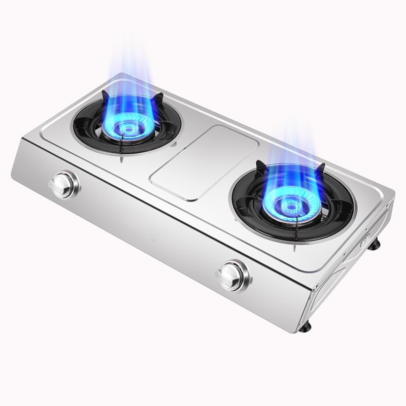 OHMs OGS-C2BSS Double Gas Cooker Auto lgnition Double Burner Gas stove gas cookers Super Infrared Heater Desktop Stainless Steel 2 Burner Cooktop