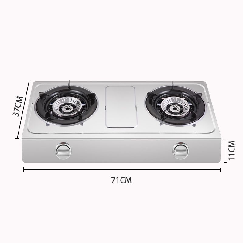 OHMs OGS-C2BSS Double Gas Cooker Auto lgnition Double Burner Gas stove gas cookers Super Infrared Heater Desktop Stainless Steel 2 Burner Cooktop