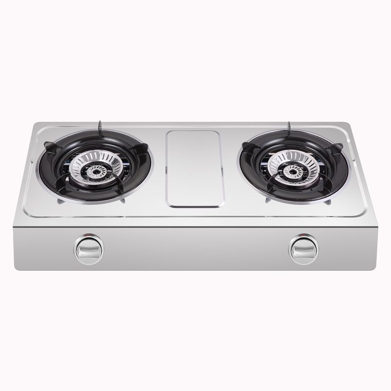 OHMs OGS-C2BSS Double Gas Cooker Auto lgnition Double Burner Gas stove gas cookers Super Infrared Heater Desktop Stainless Steel 2 Burner Cooktop