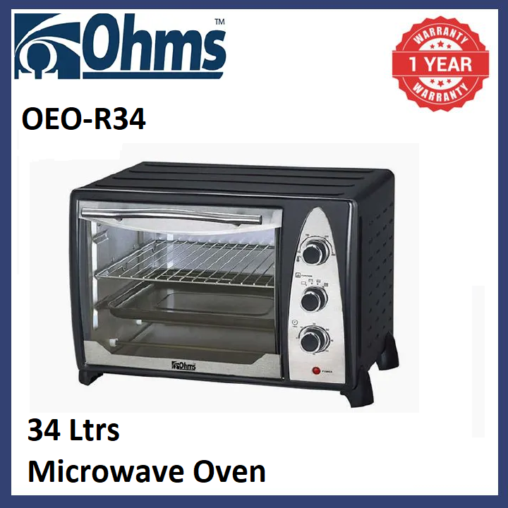 OHMs Microwave Oven  34L Oeo-R34 Electric Oven With Grill New Modern glass door transparent  convection heating micro-cook 1Year Warranty