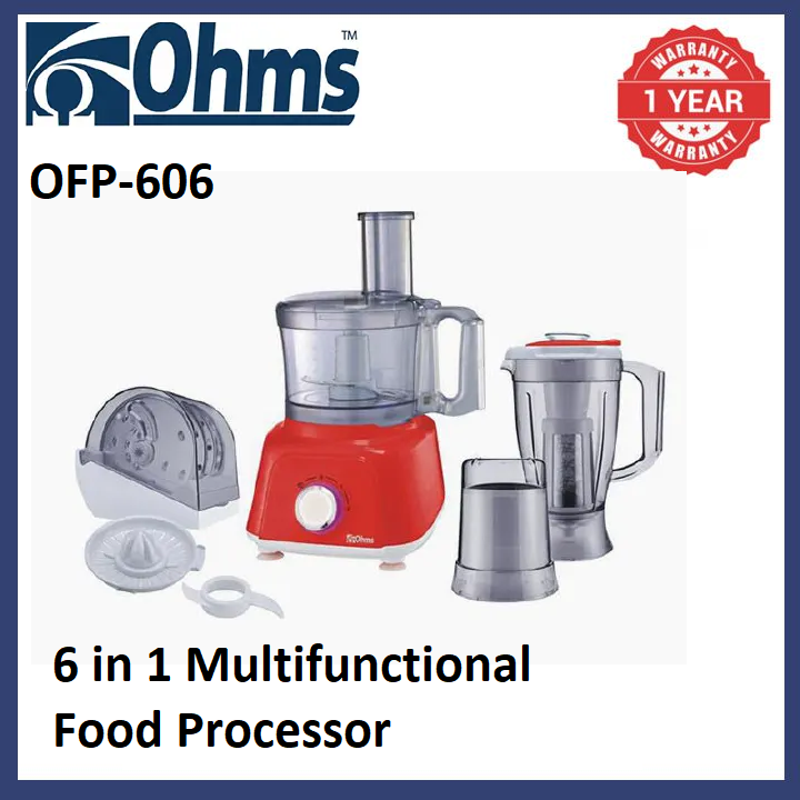 OHMs 6 in 1 Multifunctional Food Processor OFP-606 Commercial Blender 9500W Blender with Grinder, juicer, orange pressor ,slicer heavy duty home, hotel blender