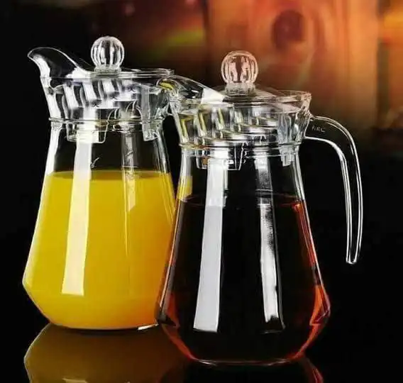 Arc Water Jug 1.3litres heavy glass kitchen water,juice glass jar Made of eco-friendly food grade material water bottle 100% BPA FREE, non-toxic, odor free, reusable, durable, 100% leakproof.