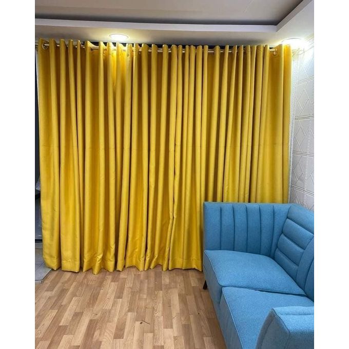 2PCS OF MUSTARD YELLOW CURTAIN WITHOUT SHEER