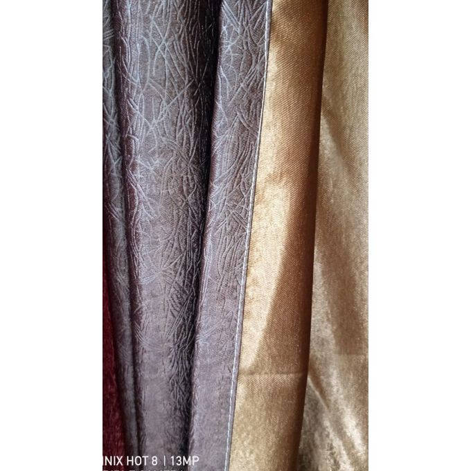2PCS OF BROWN CURTAIN WITHOUT SHEER