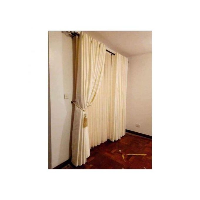 2PCS OF CREAM CURTAIN WITHOUT SHEER
