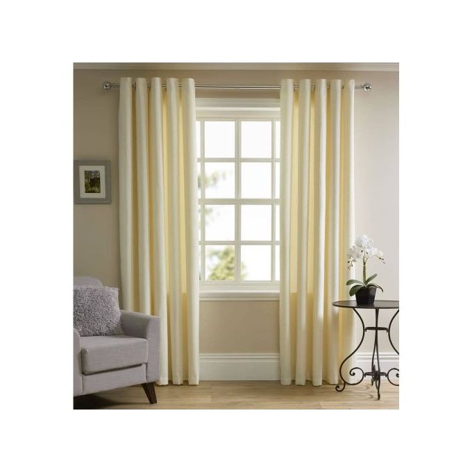 Cream  Curtain for Living room window and door. Comes as a package of 2pcs 6M(3M+3M) with a heavy 4M white sheer