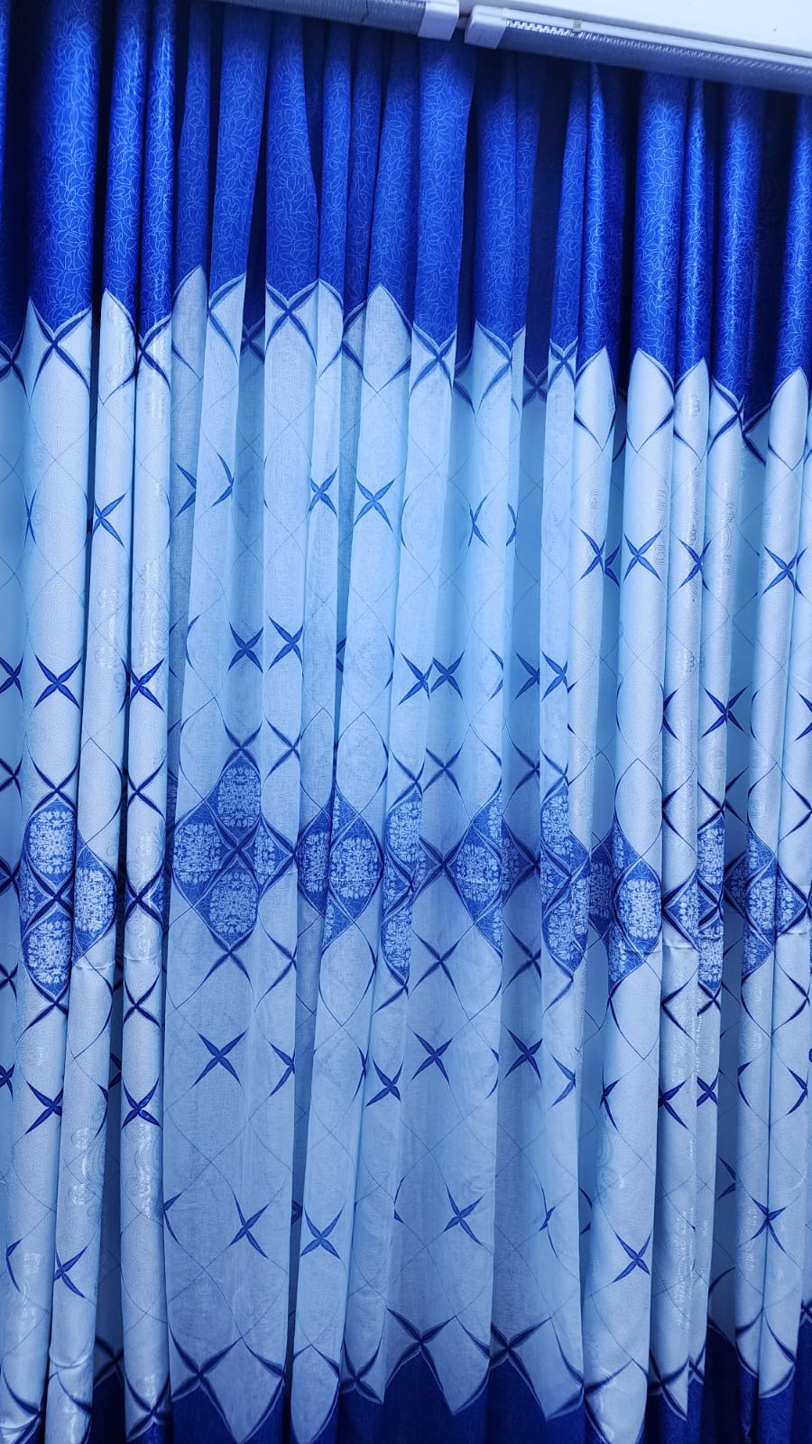 HEAVY BLUE CURTAIN COMES IN A PACKAGE of 2pcs Curtain And 1pc FREE Sheer.
