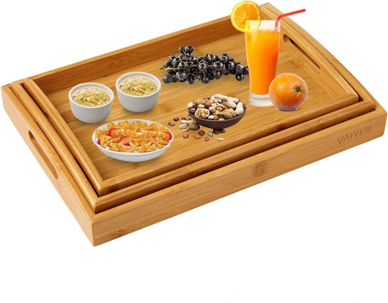 3pcs High Quality Multifunctional Bamboo Serving Trays