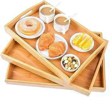 3pcs High Quality Multifunctional Bamboo Serving Trays