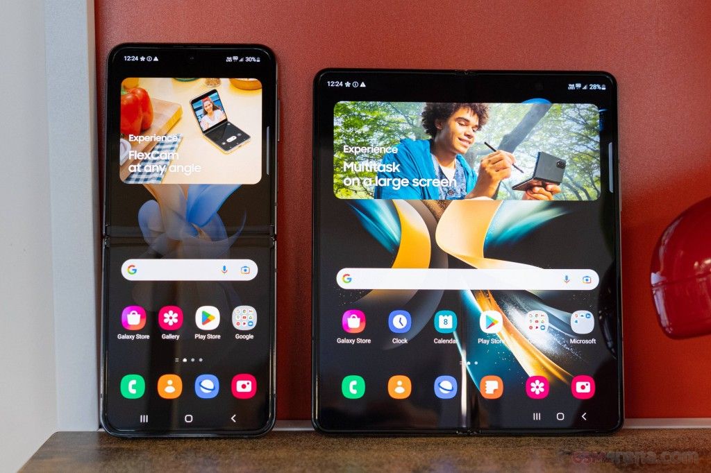 Galaxy Z Fold4 - Experience a 7.6" dynamic AMOLED foldable display, 12GB RAM, and 256GB storage in a futuristic foldable design.